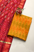 Sicco Ikkat Patola Premium 2-Piece Suit Set – Yellow & Red