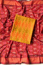 Sicco Ikkat Patola Premium 2-Piece Suit Set – Yellow & Red