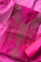 Pure Raw Silk Banarasi Suit - Pink