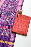 Sicco Ikkat Patola Premium 2-Piece Suit Set – Pink & Purple
