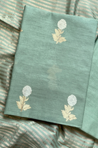 Pure Mul Chanderi With Kadwa Weaving -  Sage Green