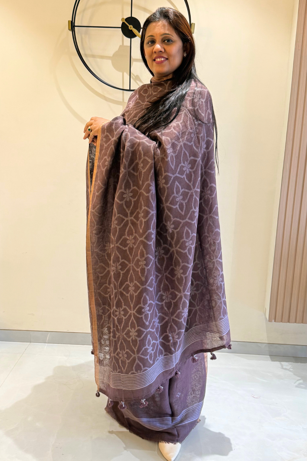 Cotton Jamdani 2 Pc Set – Brown