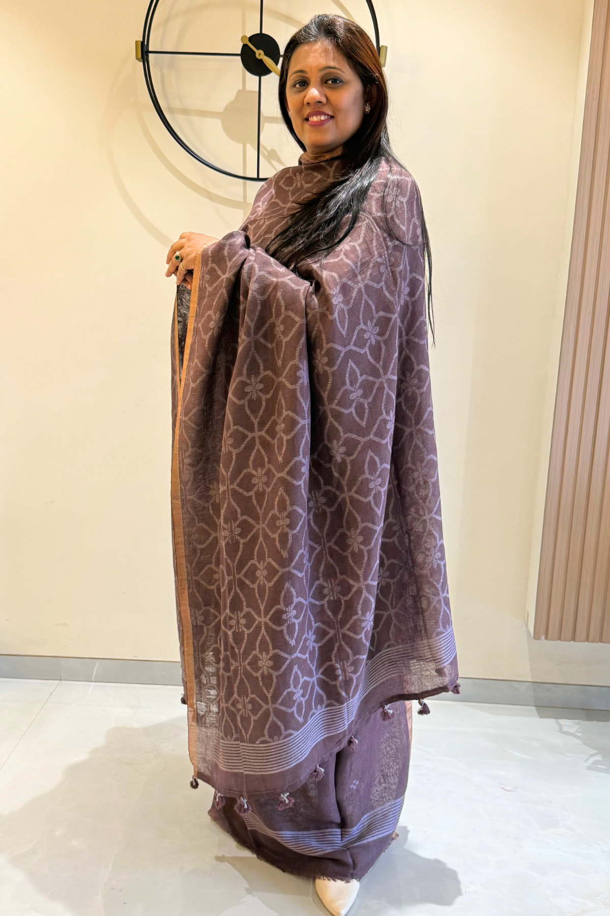 Cotton Jamdani 2 Pc Set – Brown