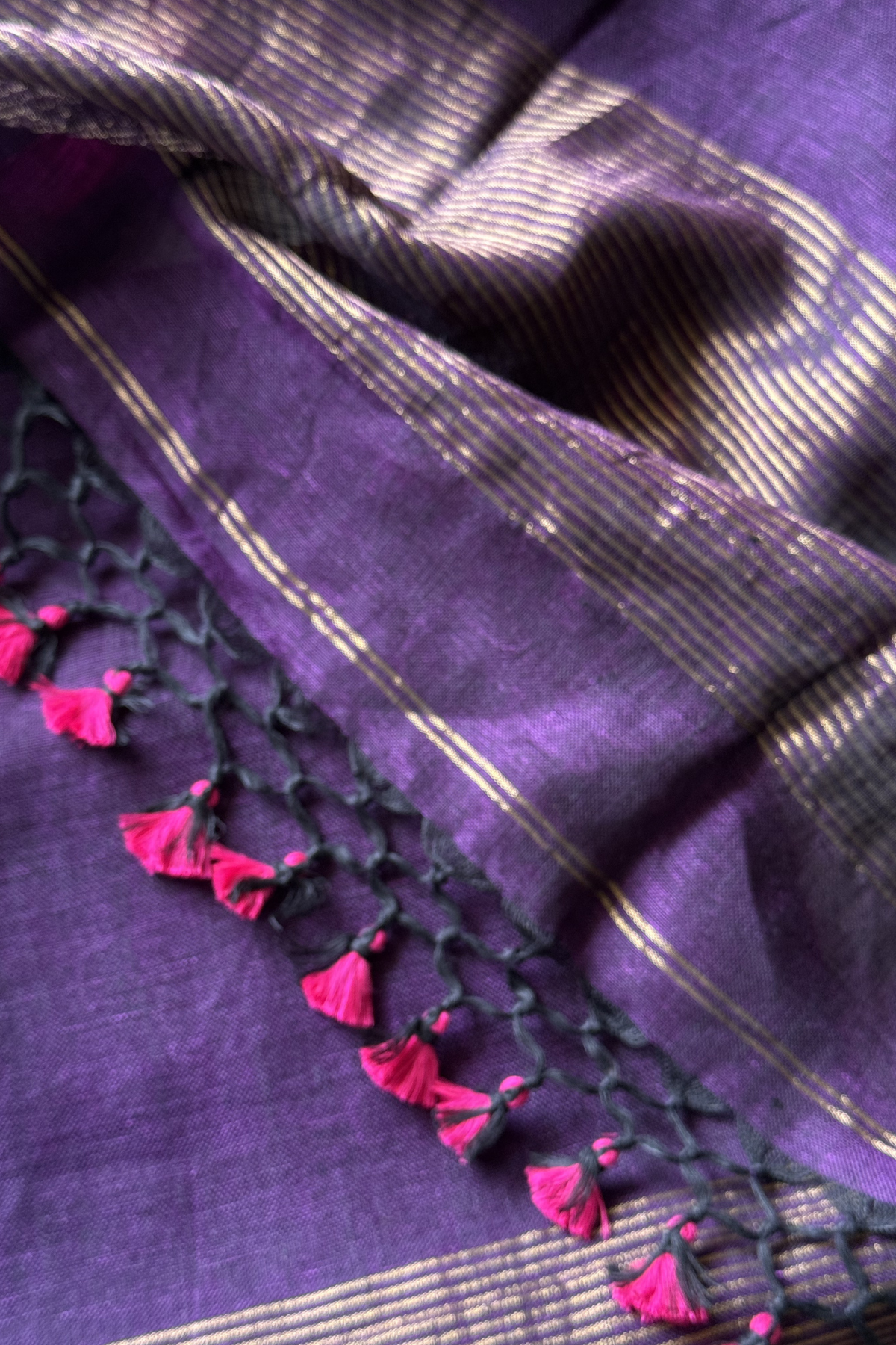 Jayshree Linen Jamdani 2 Pc Set – Purple