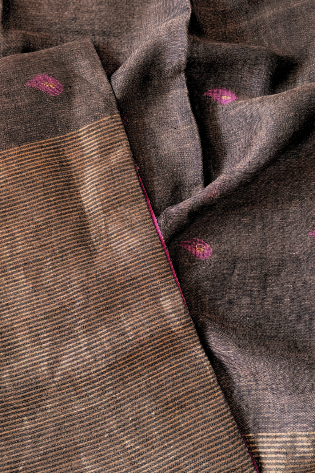 Jayshree Linen Jamdani 2 Pc Set – Brown