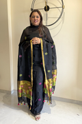 Jayshree Linen Jamdani 2 Pc Set – Black
