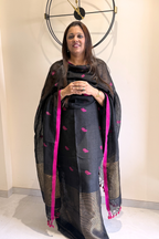 Jayshree Linen Jamdani 2 Pc Set – Black