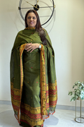 Cotton Jamdani 2 Pc Set – Olive Green