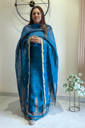 Jayshree Linen Jamdani 2 Pc Set – Blue