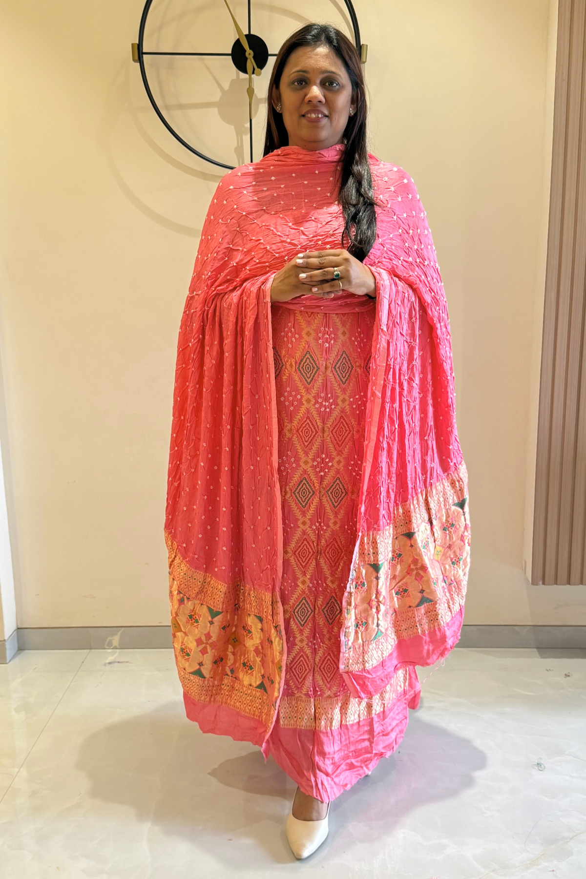 banarasi weaving With bandhej elegence - Light Pink
