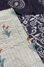 Block Printed Cotton Kurta Material - Light Green & Blue