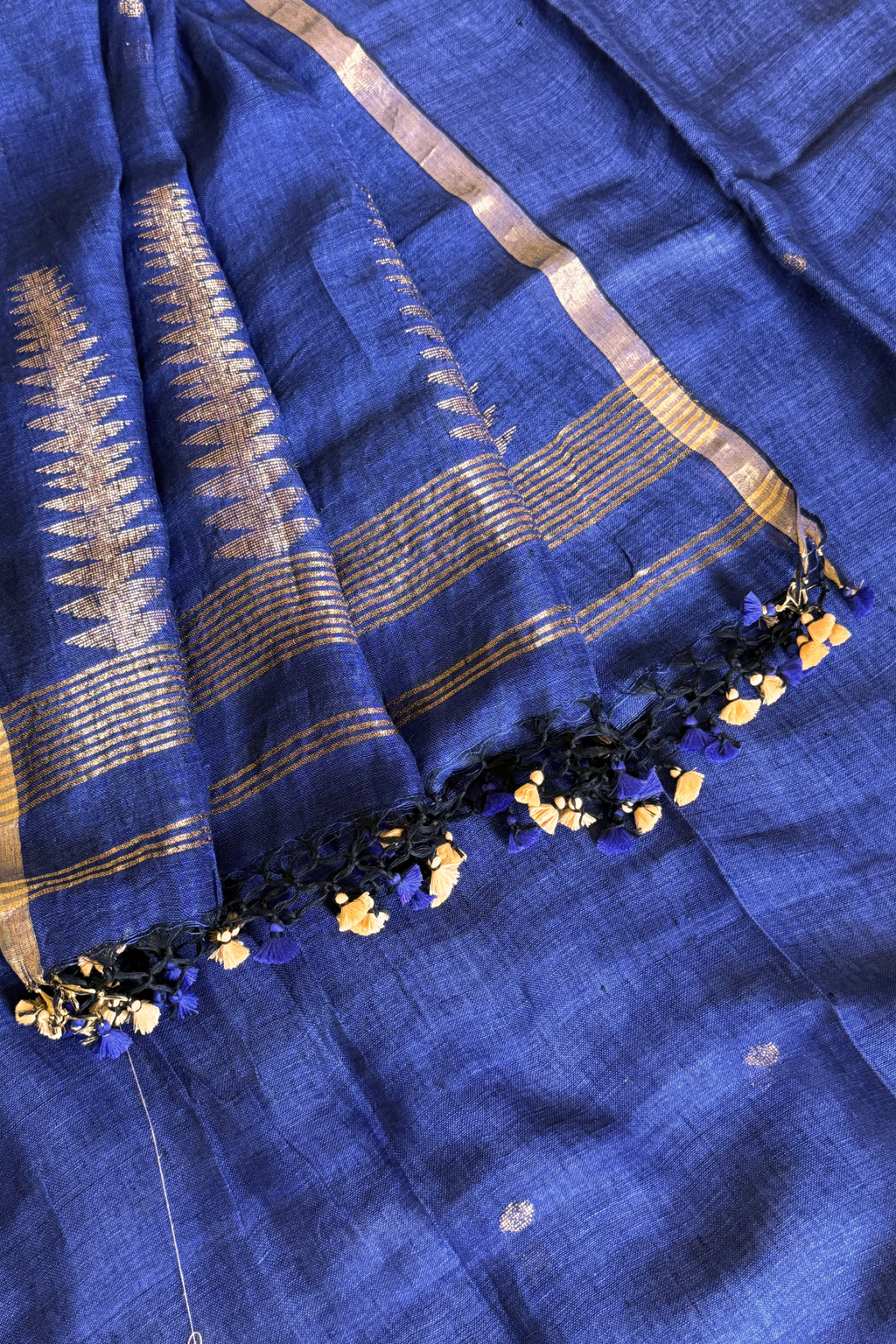 Jayshree Linen Jamdani 2 Pc Set – Royal Blue