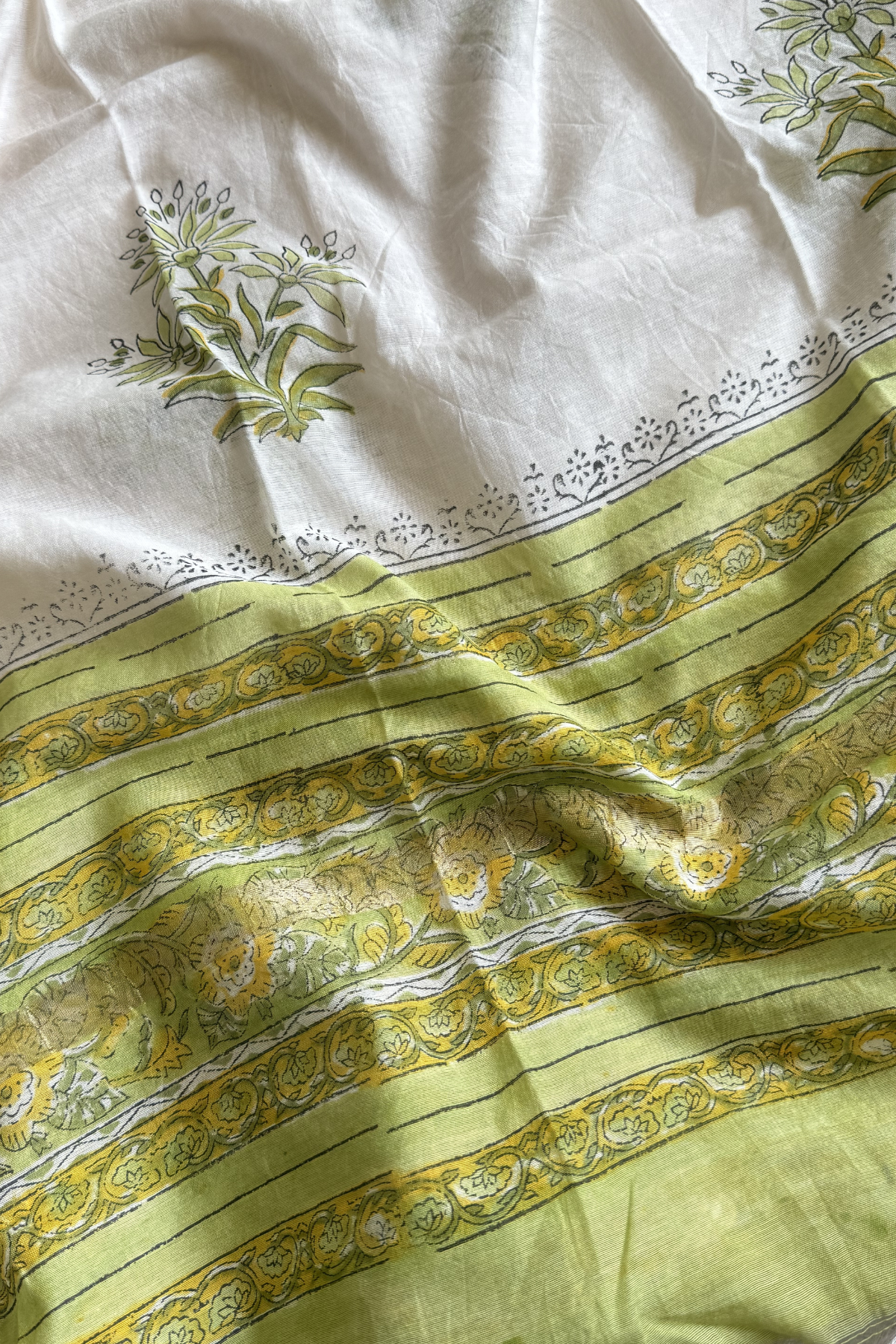 Chanderi Silk 3  Piece unstitched Suit Set - Light Green