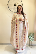Pure Georjette With Parsi Work Unstitched Suit Set -  Gray