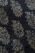 Pure Cotton Ajrak Suit Set With cutwork Bottom- Black