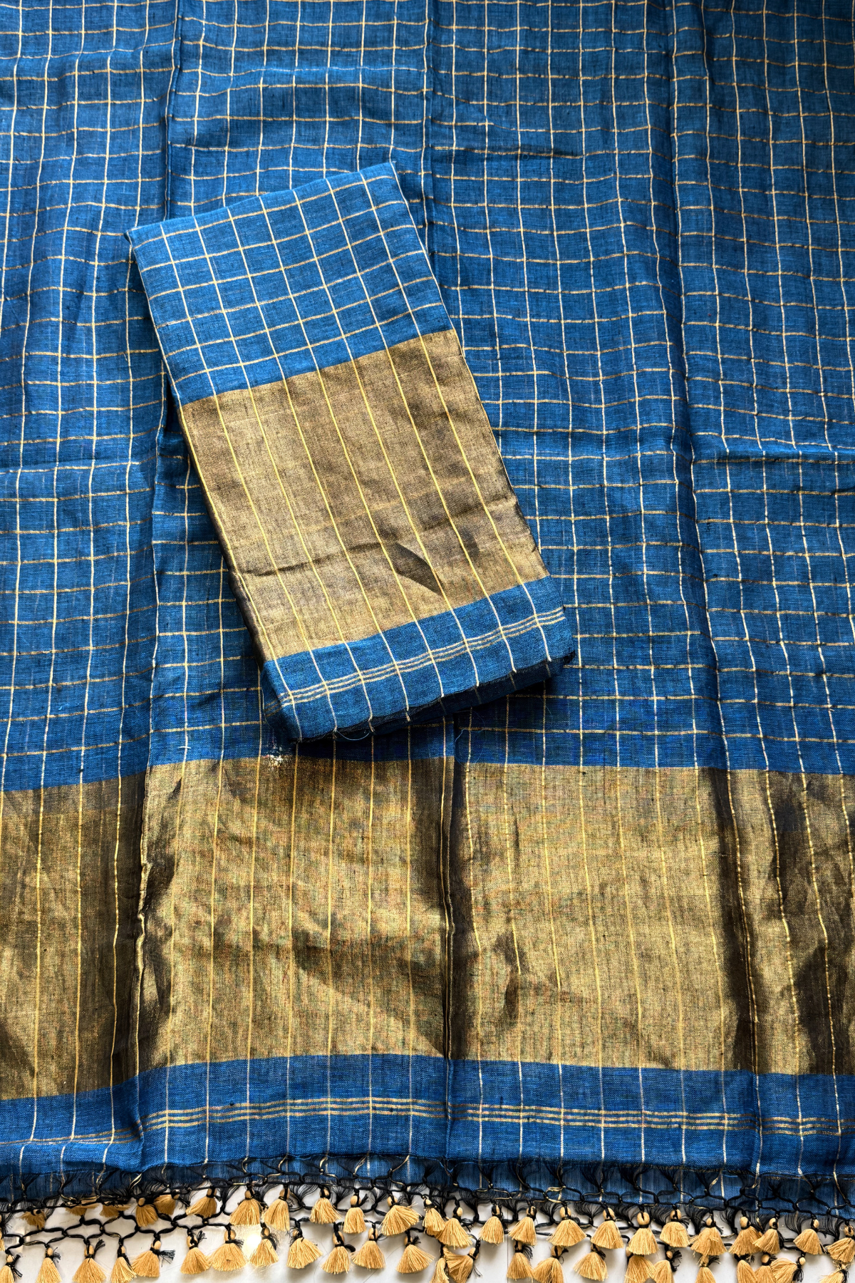 Linen Jamdani 2 Pc Set – Peacock Blue