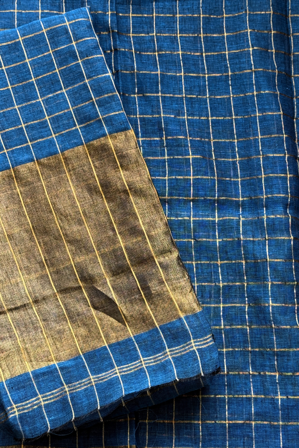 Linen Jamdani 2 Pc Set – Peacock Blue