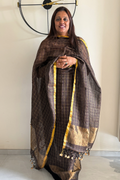 Linen Jamdani 2 Pc Set –  Brown