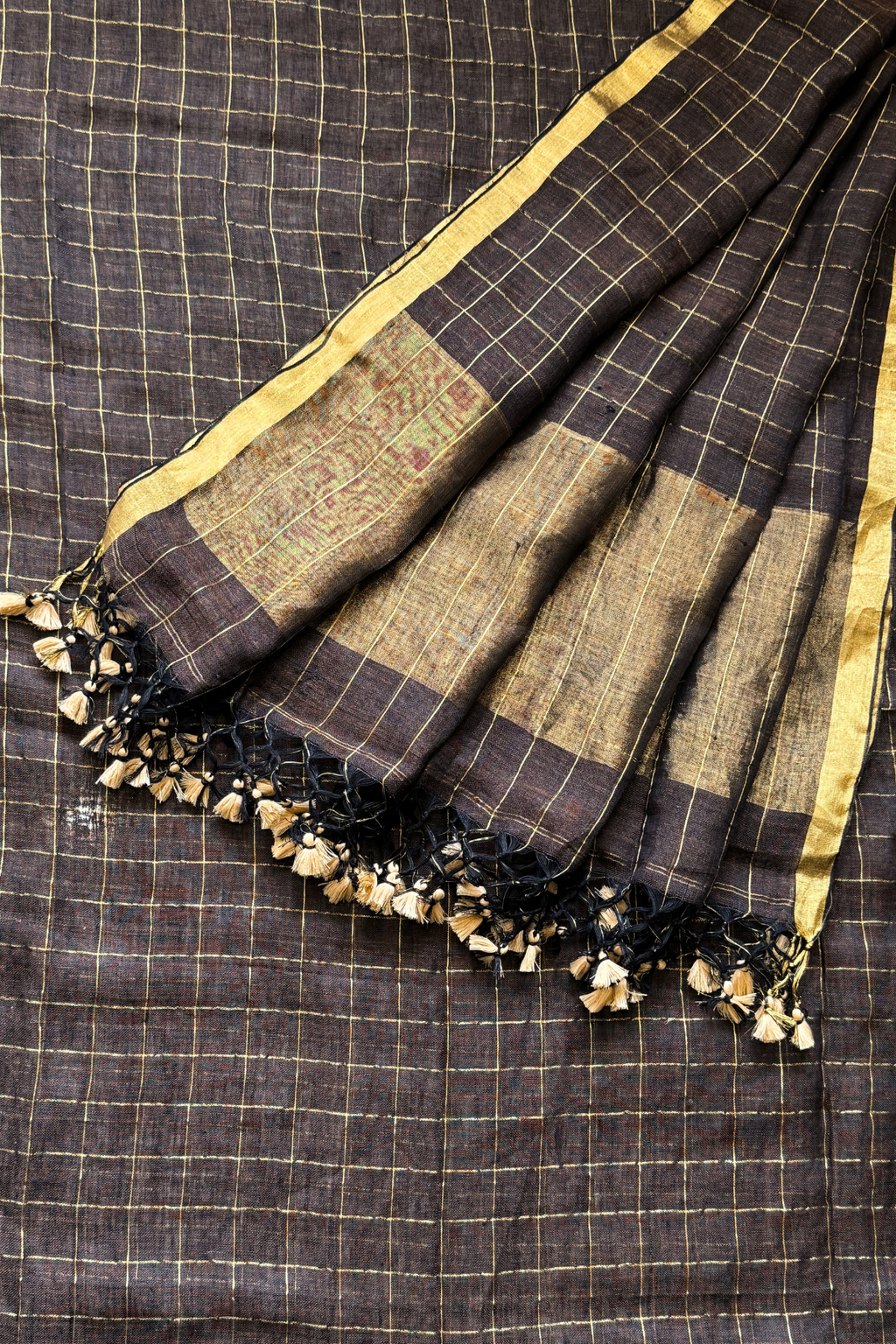 Linen Jamdani 2 Pc Set –  Brown