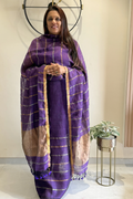 Jayshree Linen Jamdani 2 Pc Set – Purple