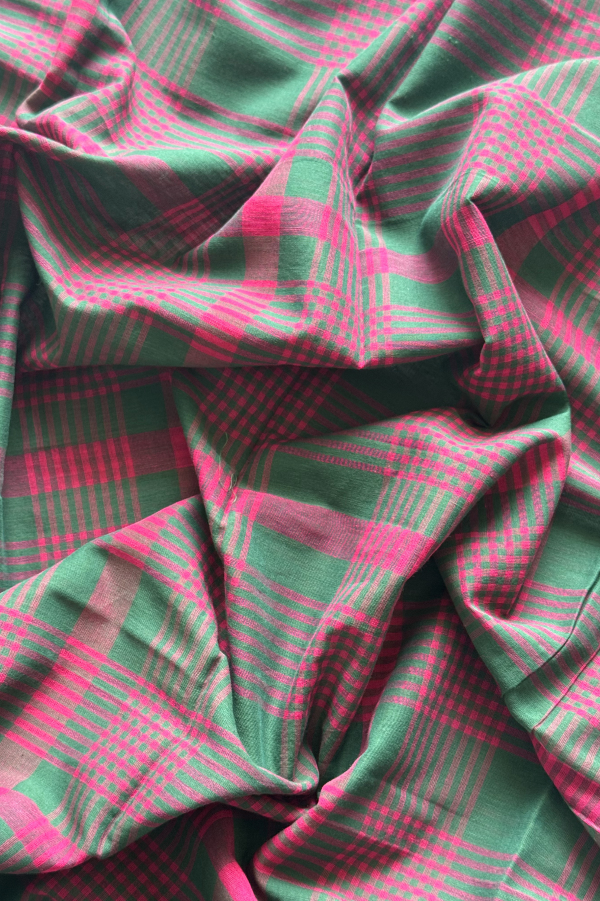 cotton Jamdani 2 Pc Set –  Green And Pink