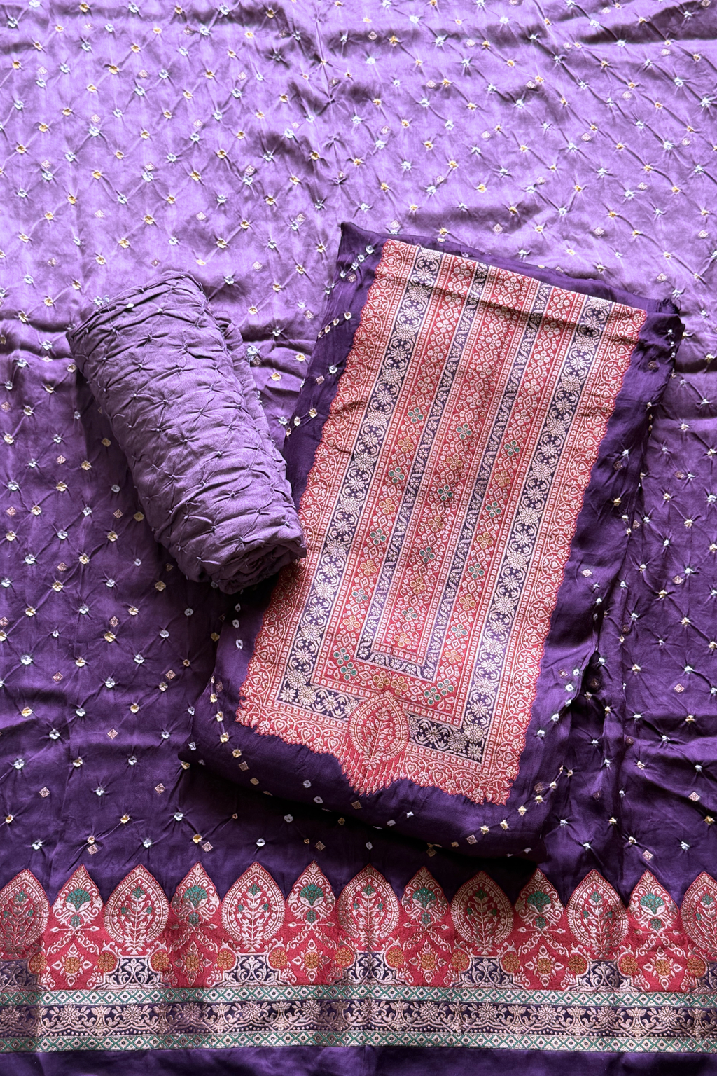 Royal Purple Banarasi Bandhej