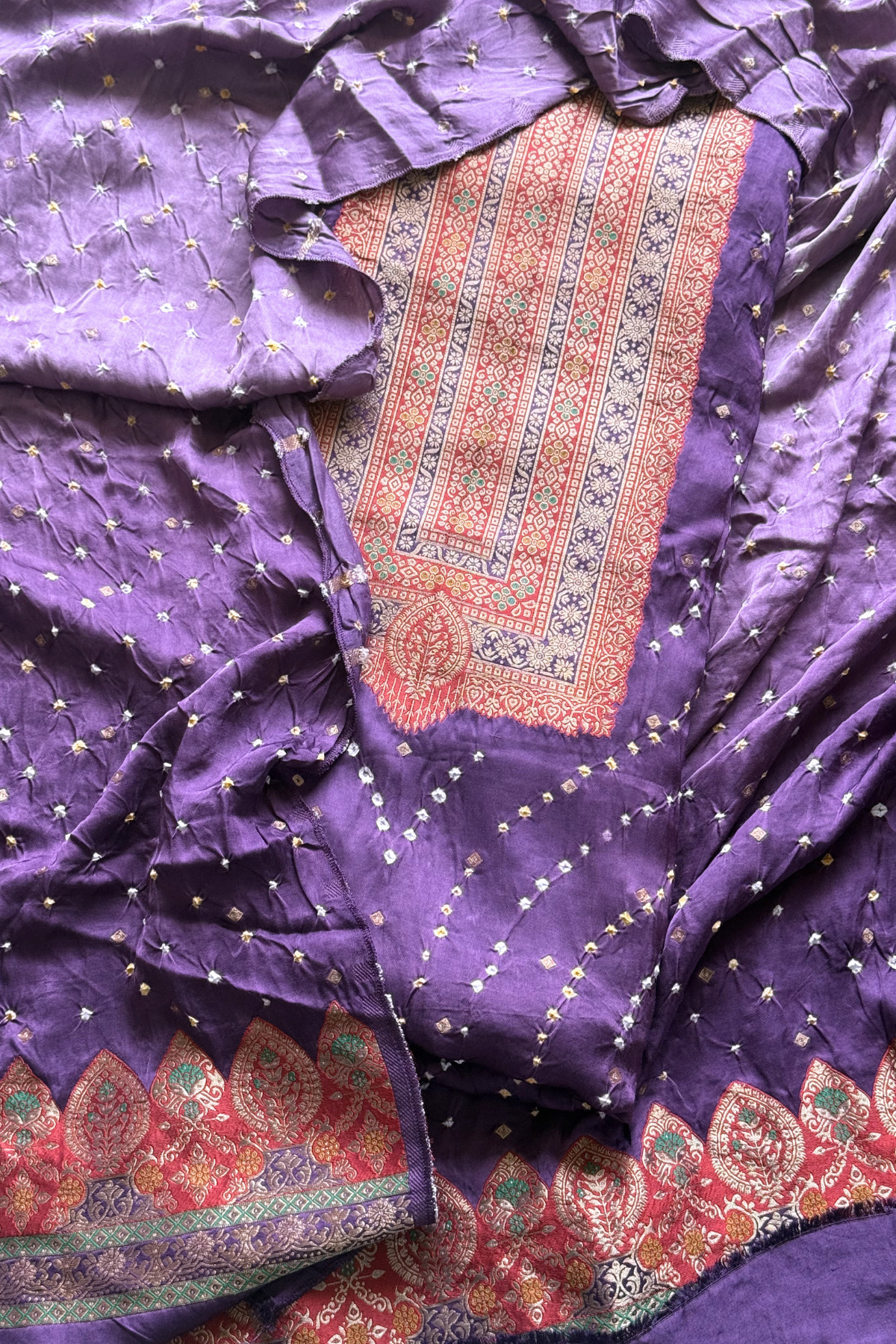 Royal Purple Banarasi Bandhej