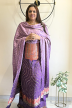 Royal Purple Banarasi Bandhej