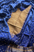 Royal Blue Banarasi Bandhej Elegance
