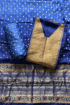 Royal Blue Banarasi Bandhej Elegance