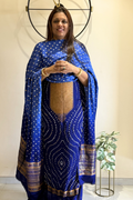 Royal Blue Banarasi Bandhej Elegance