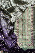 Purple Grey Banarasi Bandhej Elegance