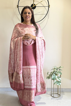 Pure Needle Shibori 3 Pc Suit with Lagadi Patta Border – Onoin Pink