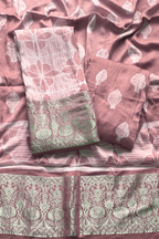 Pure Needle Shibori 3 Pc Suit with Lagadi Patta Border – Onoin Pink