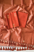 Pure Mul Chanderi With Kadwa Weaving - Orange