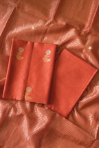 Pure Mul Chanderi With Kadwa Weaving - Orange