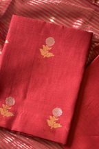 Pure Mul Chanderi With Kadwa Weaving - Red