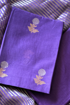 Pure Mul Chanderi With Kadwa Weaving - Purple