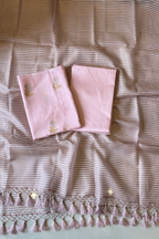 Pure Mul Chanderi With Kadwa Weaving - Light  Pink
