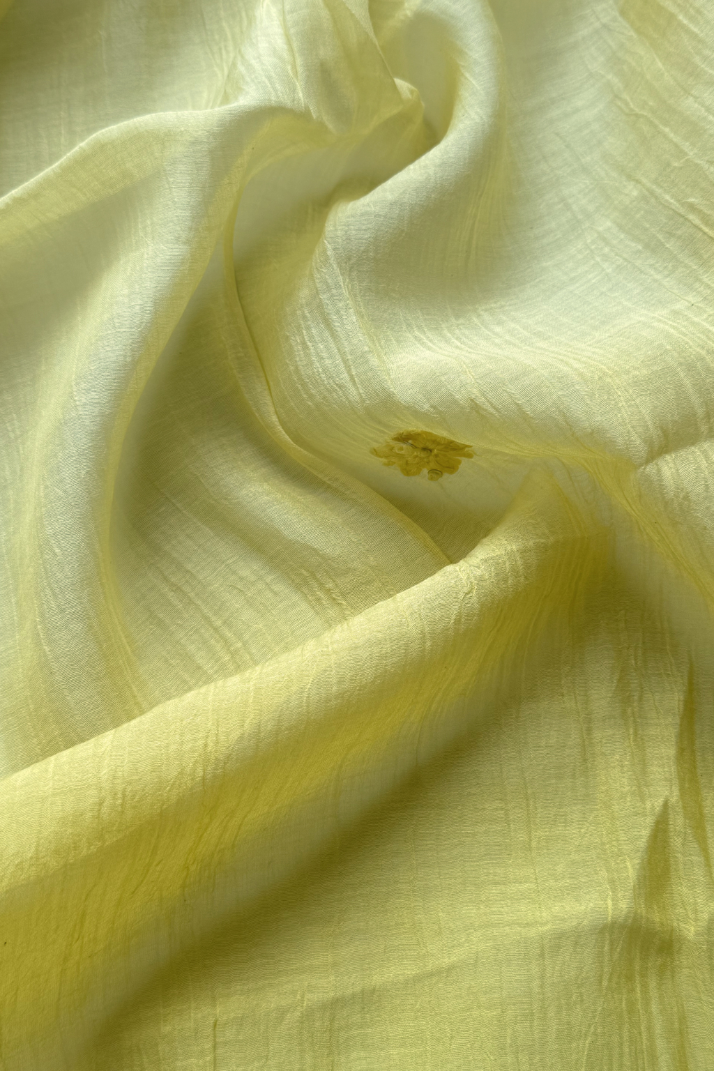 Lucknawi Pure Mul Chanderi 3-Piece Unstitched Ombre Kurta Set – Light Yellow
