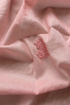 Lucknawi Pure Mul Chanderi 3-Piece Unstitched Kurta Set - Light Peach pink