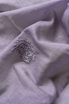 Lucknawi Pure Mul Chanderi 3-Piece Unstitched Kurta Set - Light Purple