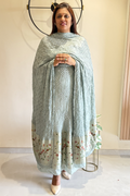 Bandhani With Paitani border - Light Pista Green