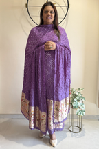 Bandhani With Paitani border - Purple