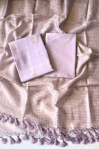 Pure Mul Chanderi With Kadwa Weaving - Light Lavender
