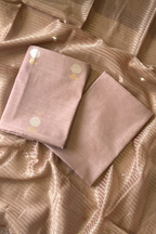 Pure Mul Chanderi With Kadwa Weaving - Dusty Rose