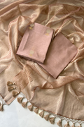 Pure Mul Chanderi With Kadwa Weaving - Dusty Rose