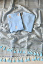 Pure Mul Chanderi With Kadwa Weaving - Powder Blue