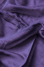 Lucknawi Pure Mul Chanderi 3-Piece Unstitched Kurta Set - Dark Purple