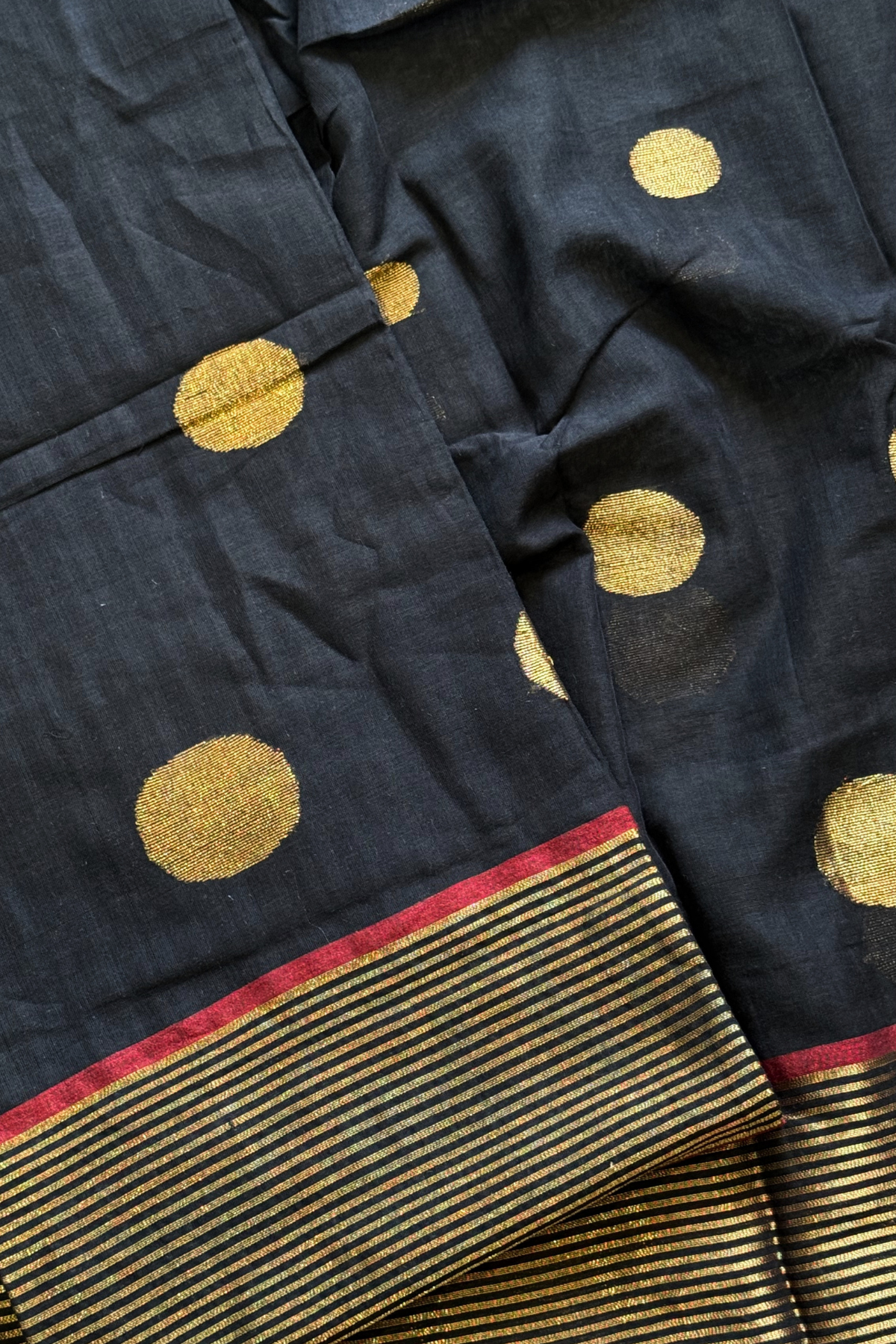 Cotton Jamdani 2 Pc Set  –  Black
